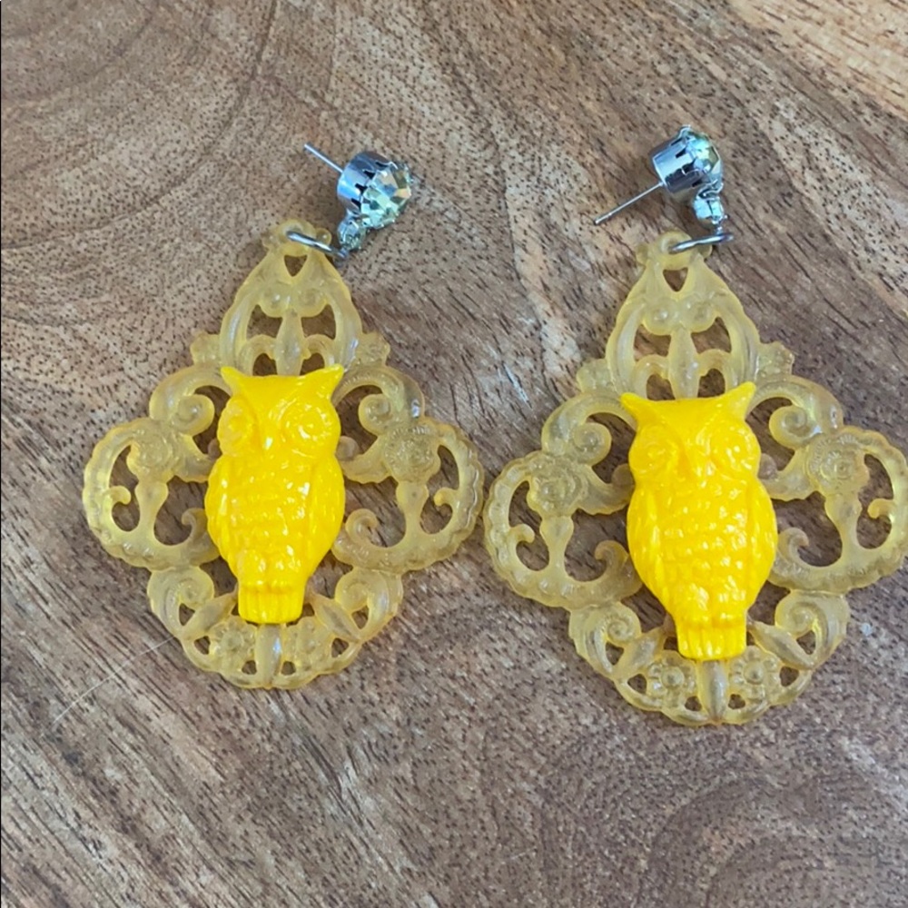 Tarina Tarantino Yellow Owl Earrings